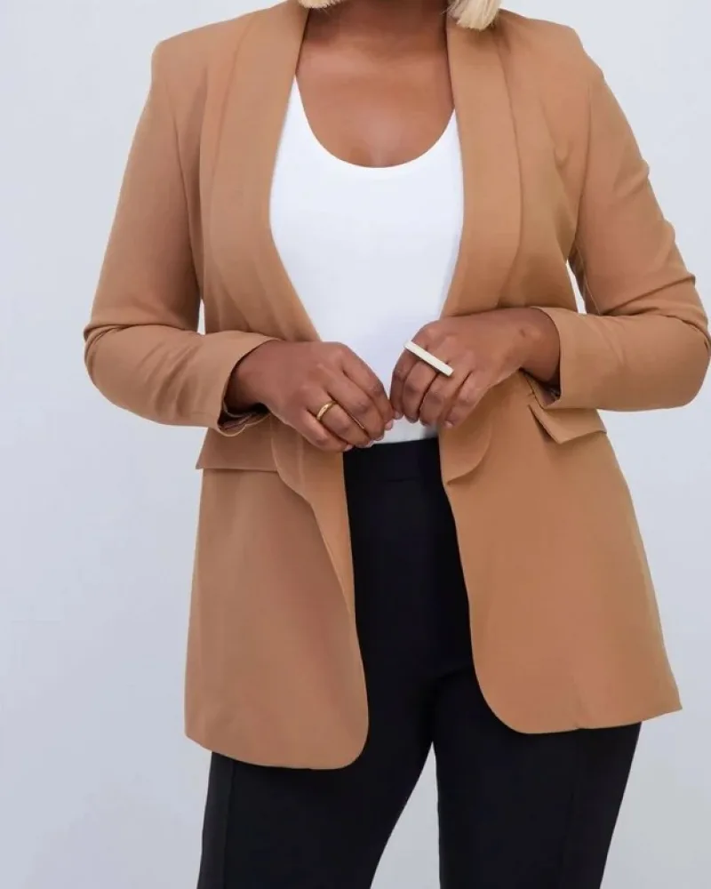 Fashion  Blazer - Brown