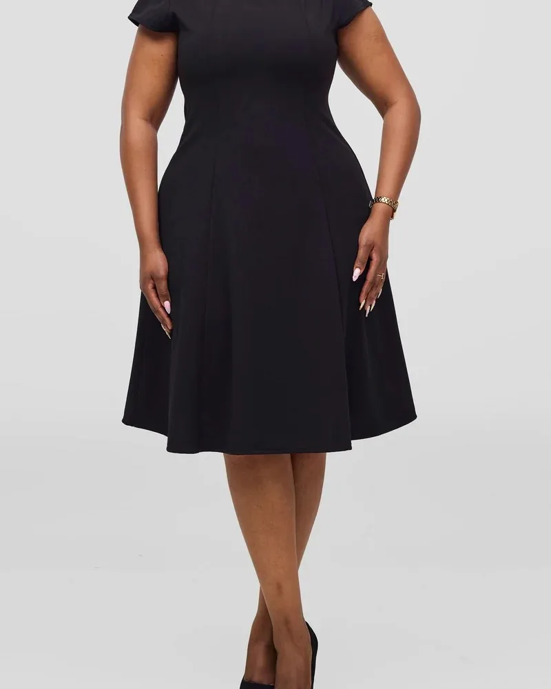 Basic Escape A-Line Dress in Ponte - Black