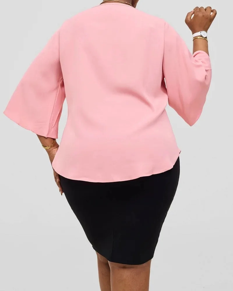Flare Sleeve Top - Pink view 3