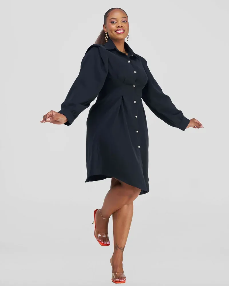 Elan CocoAfrike Eila Shirt Dress - Black view 2